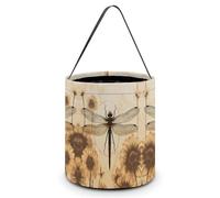 QWHJK Sacchetti di caramelle, libellula su girasole stampa Halloween Candy Tote Bag,riutilizzabile Candy Bucket,moda Candy Tote Bag