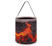 QWHJK Sacchetti di caramelle, stampa lava rossa Halloween Candy Tote Bag,secchio di caramelle riutilizzabile,borsa tote caramelle alla moda, lava rossa, taglia unica