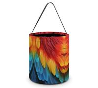 QWHJK Sacchetti per caramelle, fantastica borsa tote con stampa di piume di pappagallo, secchiello riutilizzabile per caramelle, borsa tote alla moda, fantastica piuma di pappagallo, taglia unica