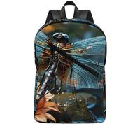 QWHJK Zaino a 2 scomparti, con libellula che vola sullo stagno, zaino da palestra da uomo, borsa da lavoro, zaino da donna alla moda