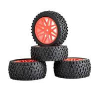 QWHTYO Auto RC Ruote Pneumatici Compatibile con HSP per HP 4 Pz/Lotto Gomma RC 1/10 Buggy Ruote Pneumatici 12mm Hex RC Accessorio Gomma Pneumatici Parti di Ricambio(Red)