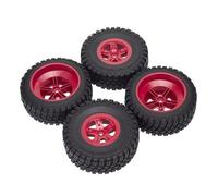 QWHTYO Auto RC Ruote Pneumatici Compatibile con Remo RP2046 per Huanqi 727 per Slash 1:10 Camion A Percorso Breve per Modellini di Auto Che Corrono per Strada per Pneumatici per Buggy(Red)