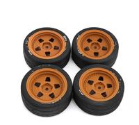 QWHTYO Auto RC Ruote Pneumatici Compatibile con Tamiya per TT01 TT01E TT02 TT02B TA06 XV01 XV02 PTG-2 1/10 4 Pezzi 68mm Gomma Ruota Pneumatico 12mm Esagonale RC Pneumatico