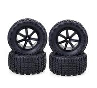 QWHTYO Auto RC Ruote Pneumatici Compatibile con Trxs Remote Control Truggy 4PCS 110mm RC Short Course Desert Truck Wheel Rim Set di Pneumatici 12mm Hub Hex per 1/10 RC Car Tire(Black)