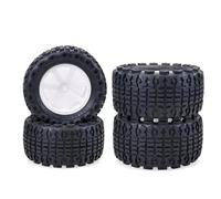QWHTYO Auto RC Ruote Pneumatici Compatibile con Trxs Remote Control Truggy 4PCS 110mm RC Short Course Desert Truck Wheel Rim Set di Pneumatici 12mm Hub Hex per 1/10 RC Car Tire(White)