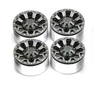 QWHTYO RC Pneumatici Compatibile con Axial per SCX10 per Wraith per RR10 per Capra 1/8 1/10 RC Crawler Car 135mm 2.6 "Metallo Beadlock Wheel Rim Set di Pneumatici in Gomma(Hub)