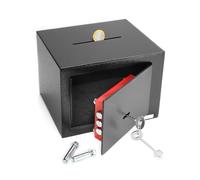 QWOKR Cassaforte Piccola 23 x 17 x 17 cm con Fessura - Serratura a Triplo Mappa - per Armadio e Muro