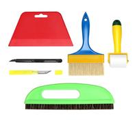 QWOKR Kit per Carta da Parati- Spazzole per Carta da Parati, Zpatola per Lisciare, Rullo per Cuciture, Bisturi e 10 Lame di Ricambio