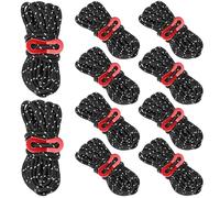 QWORK® 10 corda per tenda riflettente con regolatore di tensione in alluminio, nylon ad alta resistenza, lunghezza 4 m, diametro 4 mm - perfette per campeggio, escursionismo