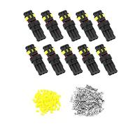 QWORK® 10 Pezzi Connettori Elettrici Impermeabili, Connettori Elettrici 3 Pin, Nylon Connettore Cavo, Per Auto Camion Moto