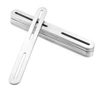 QWORK® 10 pezzi connettori piatti in acciaio inox, piatte dritte piastra, 215 x 24 mm, spessore: 2.9 mm, da utilizzare nel fissaggio di mobili.