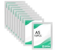 QWORK® 10 Pezzi cornici magnetiche A5, cornice magnetica adesiva per display, argento, per pubblicità, avvisi, documenti