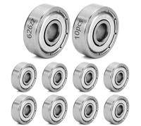 QWORK® 10 Pezzi Cuscinetti a sfere 626ZZ, cuscinetto a gola profonda in miniatura a doppia schermatura in metallo, 6x19x6mm, acciaio al carbonio
