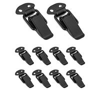 QWORK 10 Pezzi Fermaglio a molla acciaio inossidabile, chiusura a leva, chiusura a molla, per cassetta, cassetta degli attrezzi, cassetto, armadio