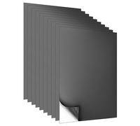 QWORK® 10 pezzi fogli magnetici A4, piastre magnetiche, autoadesive, 0,6 mm di spessore, nero, per bricolage, per magneti da frigo, foto