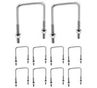 QWORK 10 pezzi M6 Bullone a U in acciaio inox 304, 80 x 50 mm, con dado e rondella, per tubazioni, installazioni edili e applicazioni industriali