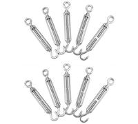 QWORK® 10 Pezzi M6 Tenditore (gancio E Occhio), Tenditori In Acciaio Inossidabile 304, Tenditore Filo