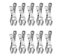 QWORK 10 Pezzi Mollette Grandi di Acciaio Inox, Mollette Bucato Antisegno per Asciugamani Mare, Coperte, Trapunta, Vestiti (11 cm)