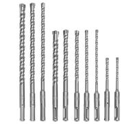 QWORK® 10 pezzi set di punte da trapano SDS Plus, per calcestruzzo, mattoni e pietra con design a 4 taglienti, Ø 5, 6, 8, 10, 12 mm, lunghezza 110 mm, 160 mm, 210 mm