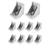 QWORK 10 Pezzi Staffa Angolare in Lega di Alluminio, angolare alluminio 30x30, per profilo in alluminio angolare staffa a parete materiale di montaggio