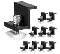 QWORK® 10 Pezzi Staffe Pannelli Fotovoltaici Regolabile, Supporto per Altezza del Modulo fino a 30 mm, Nero