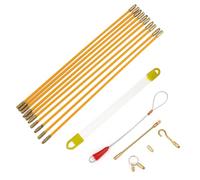 QWORK® 10 Pezzi Tiracavi Fibra di Vetro, Tiracavi con Gancio, 33 cm Aste Tiracavi, Sonda Passacavi