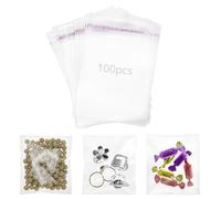 QWORK® 100 pezzi 7 * 10 cm sacchetti di cellophane, sacchetti di plastica trasparente autoadesivi, per confezionare gioielli, saponi, carte