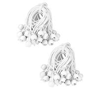 QWORK® 100 Pezzi Corde Elastiche con Sfere, 15 cm, corde elastiche bianche, adatte per tende da campeggio, teloni, striscioni, articoli per la casa