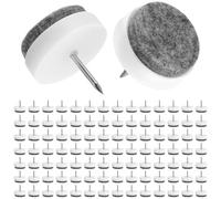 QWORK® 100 Pezzi feltrini mobili, Φ24 mm protezione del pavimento in feltro, piedini in feltro grigio con viti, feltro aliante, per mobili, sedie