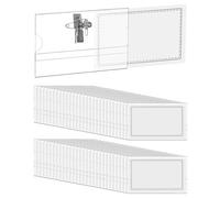 QWORK® 100 Pezzi porta badge orizzontale con spilla e clip, 90 mm x 56 mm, spessore 0,35 mm in plastica trasparenti, per lavoro, conferenza, esposizione