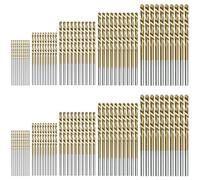 QWORK® 100 Pezzi set di punte a spirale in HSS rivestito in titanio da 1mm, 1.5mm, 2mm, 2.5mm e 3mm - punte di precisione per metallo, legno, metalli molli e plastica