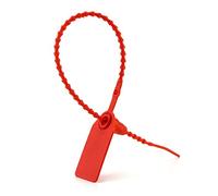 QWORK® 100 Pezzi Sigilli di Sicurezza in Plastica, Fascette di Sicurezza per Segnare Scarpe, Vestiti, Bagagli (Rosso)