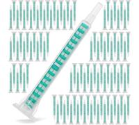 QWORK® 100 Pezzi Ugello per Miscelazione Statica Resina Epossidica, Tubo F6-16 con 16 Elementi, Lunghezza 83mm, per Cartucce da 50ml Rapporto 1:1 e 2:1, Miscelatore per Colla AB e Sigillanti