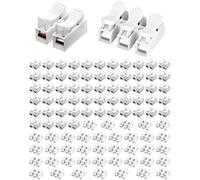 QWORK® 100 Pz Connettori per Cavi Elettrici, Morsetti Elettrici Rapidi Connettori Rapidi CH2 CH3 per Cablaggio Elettrico e Alimentazione Illuminazione (60xCH2 e 40xCH3)