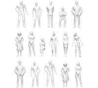 QWORK® 100 Pz Figure di Persone Non Dipinte 1:50, Modello di Persone Mini in Plastico per Scene in Miniatura