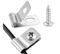 QWORK® 100 set di morsetti per filo di recinzione in acciaio inossidabile 304 - clip di fissaggio del filo di tensione della recinzione, fissaggio della recinzione con viti