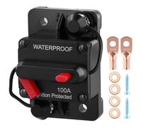 QWORK® 100A Interruttore automatico per auto, 12V-48V DC, pulsante di ripristino manuale, per auto, barca e sistemi audio DC