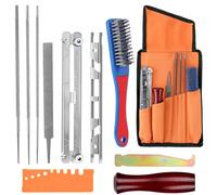 QWORK® 11 Pezzi affila catena motosega set, affilatura universale per catene di motoseghe 4.0/4.8/5.5mm, affilacatene per motosega