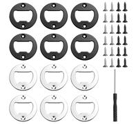 QWORK® 12 pezzi apribottiglie 4CM - inserti rotondi, inclusi 48 viti e cacciavite, hardware per fai-da-te inserti
