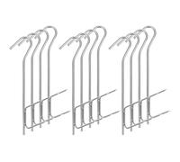 QWORK® 12 Pezzi ganci per affumicare, 21cm ganci doppi affumicatura in acciaio inox 304, per pesce, carne, salsiccia