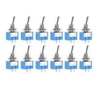 QWORK® 12 pezzi MTS-101 Interruttore a levetta, ON-OFF 2 posizioni, 2 pin, AC 125 V 6 A