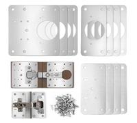 QWORK® 12 Pezzi piastra di riparazione cerniere, piastra riparazione cerniere in acciaio inossidabile con viti, per riparazioni di porte e mobili