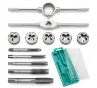 QWORK® 12-pezzi Set di maschi filettatori e filiere metriche - M6-M12 - per tagliare nuovi fili e riparare fili danneggiati