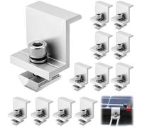 QWORK® 12 Pezzi Staffe Pannelli Fotovoltaici Regolabile, Supporto per Altezza del Modulo fino a 35 mm