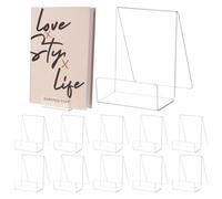 QWORK® 12 Pezzi supporto libri acrilico, supporto per esposizione trasparente, fermalibri, per libri, album, opere d'arte