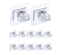 QWORK® 12PCS Ganci per Tende Senza bucare, Supporto per Asta per Tende autoadesiva per Tende, Bagno e Cucina - Sostiene Fino a 5 kg