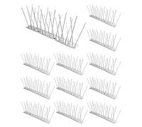 QWORK® 12pz x 25cm Spuntoni Anti Uccelli in Acciaio Inox per Tetto Recinzione Balcone - Lunghezza Totale 3 M