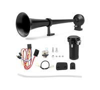 QWORK 12V 125db Tromba per Camion Clacson per Auto Cromo Zinco 450mm Tromba Singola con Compressore, Adatto a Tutti i Veicoli a 12V Camion Treni Auto Barche