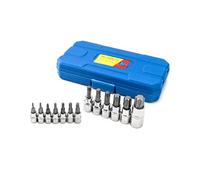 QWORK 13 Pezzi Set Di Chiavi A Bussola Torx T8-T70, Acciaio Legato CR-V, Da 1/2", 3/8", 1/4"