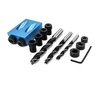 QWORK® 15 Gradi Tasca Foro Vite Jig , dima per fori a tasca , strumento per giunzioni di legno, falegname , 6/8/10mm Fori dima per fori a tasca
